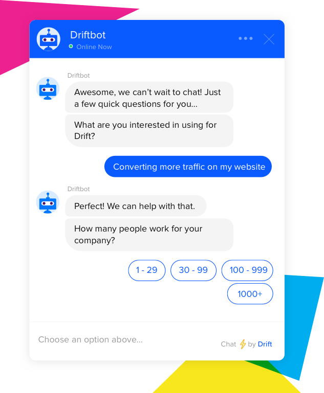 Chatbot leadform driftbot